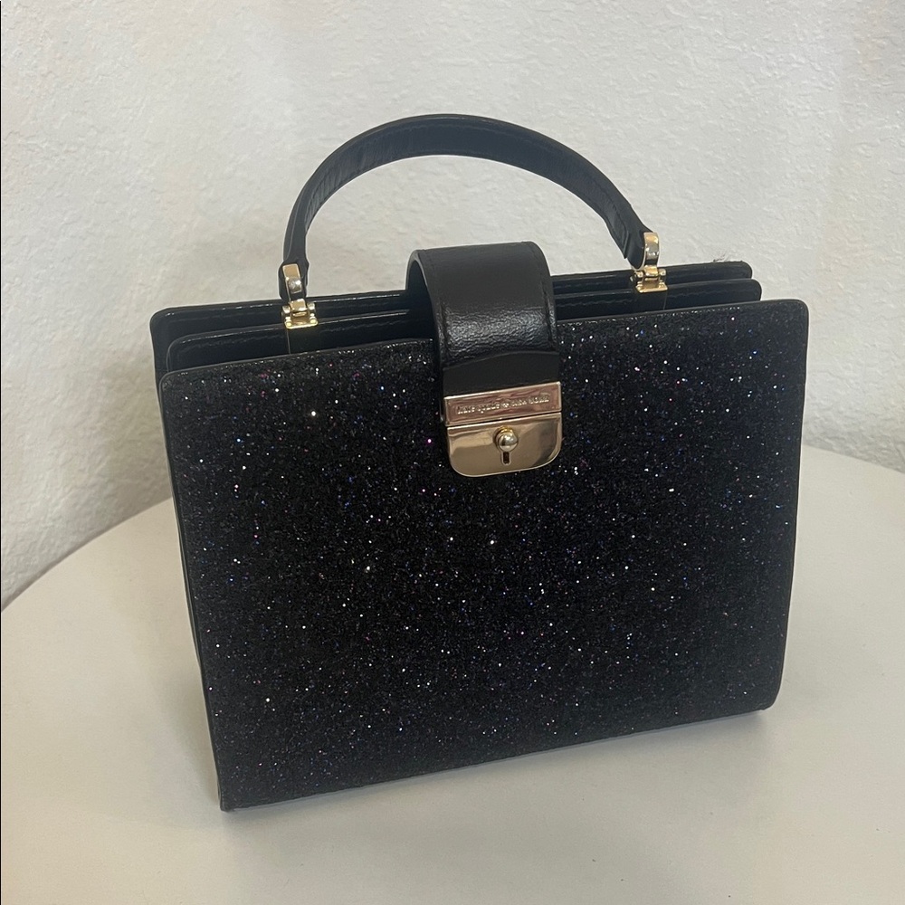 Kate Spade Elegant Black Glitter Handbag